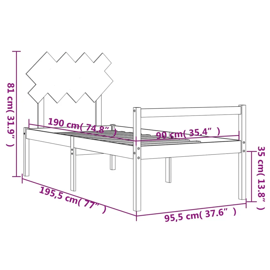 Lit pour personne âgée sans matelas blanc bois massif - 12