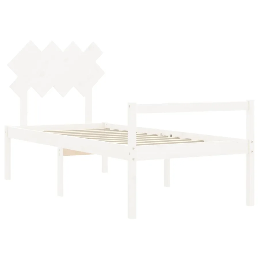 Lit pour personne âgée sans matelas blanc bois massif - 5