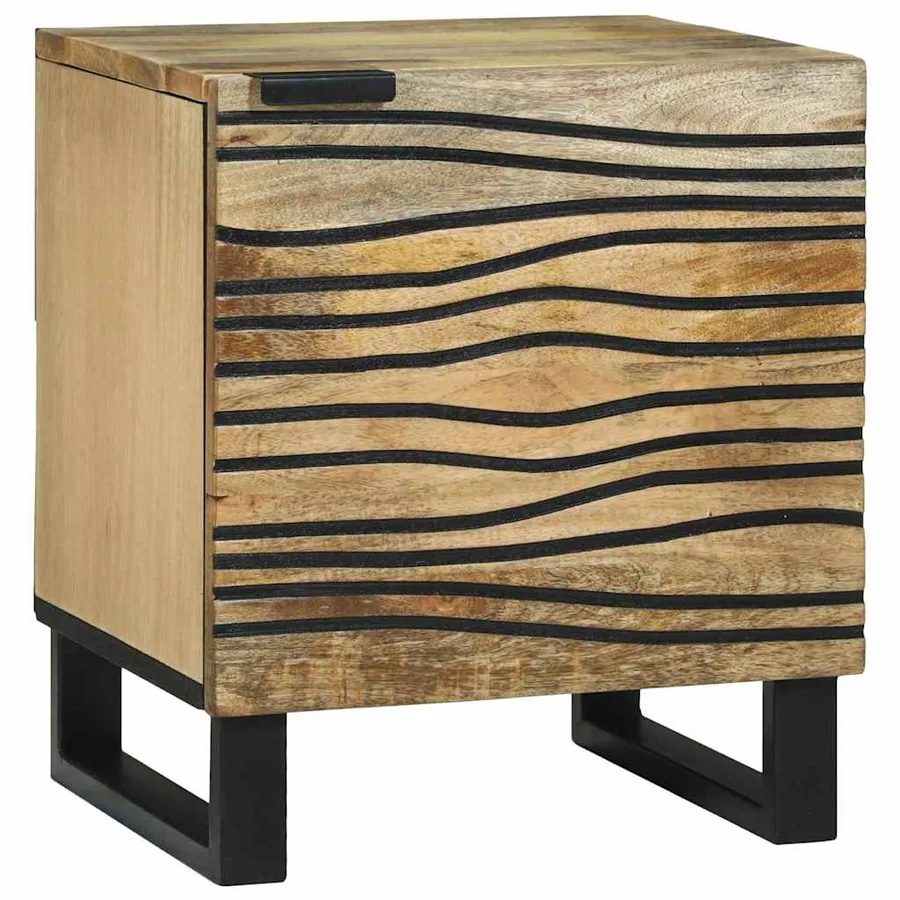 Table de chevet 2 pcs Naturel 40 x 33 x 46 cm Bois d'ingénierie - 2