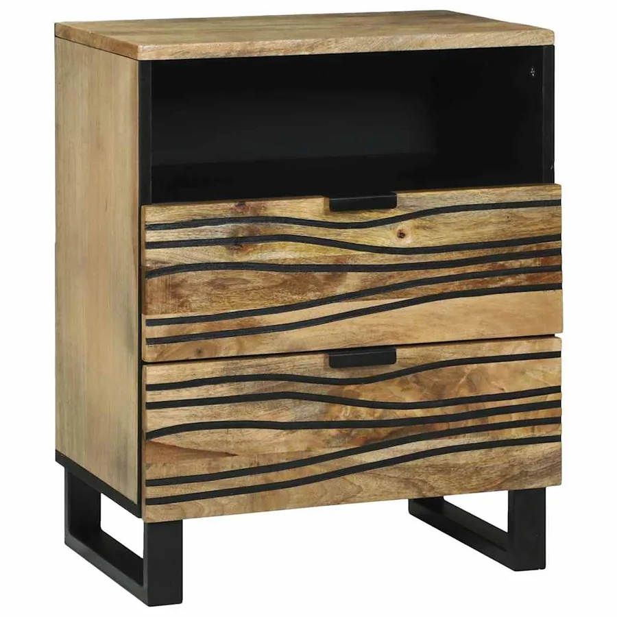 Table de chevet Naturel 50 x 33 x 62 cm Bois d'ingénierie
