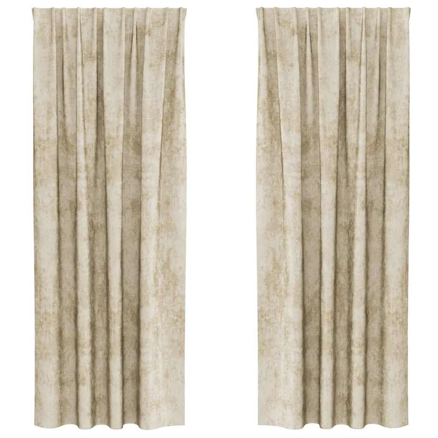 Rideaux en velours 2 pcs Crème 245 x 140 cm Velours - 2
