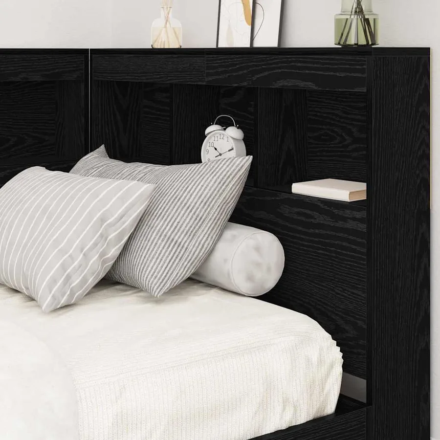 Tête de lit de rangement Chêne noir 80 cm Bois d'ingénierie - 4