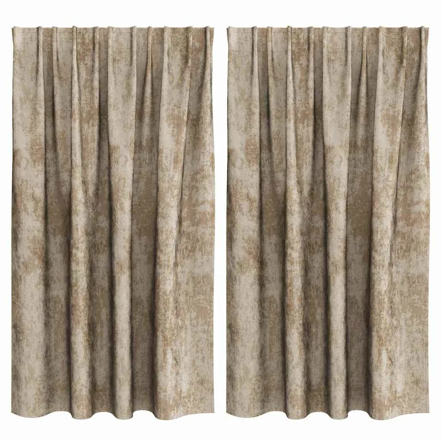Rideaux en velours 2 pcs Champagne 140 x 140 cm Velours - 2