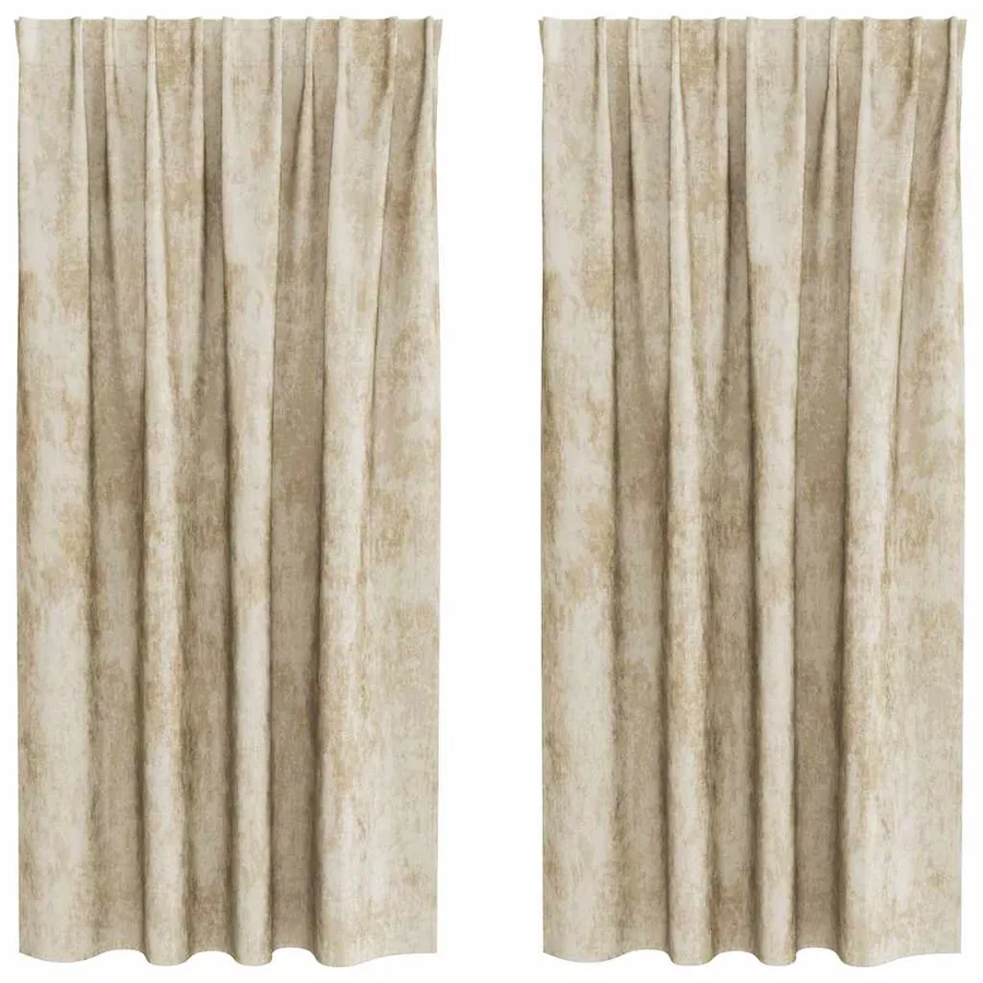 Rideaux en velours 2 pcs Crème 175 x 140 cm Velours - 2