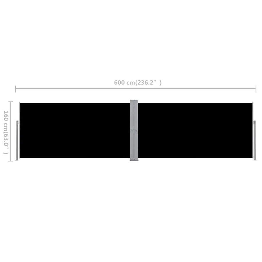 Auvent latéral rétractable Noir 160 x 600 cm - 10