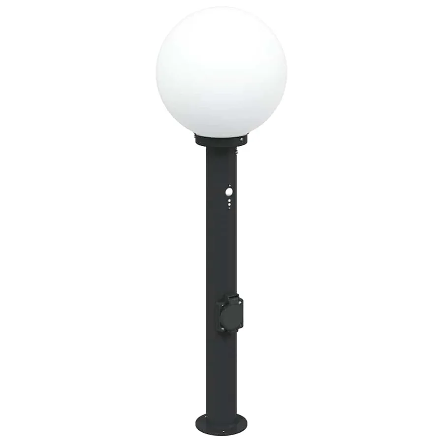 Borne lumineuse avec capteur et prise 80 cm Noir IP44 - 2