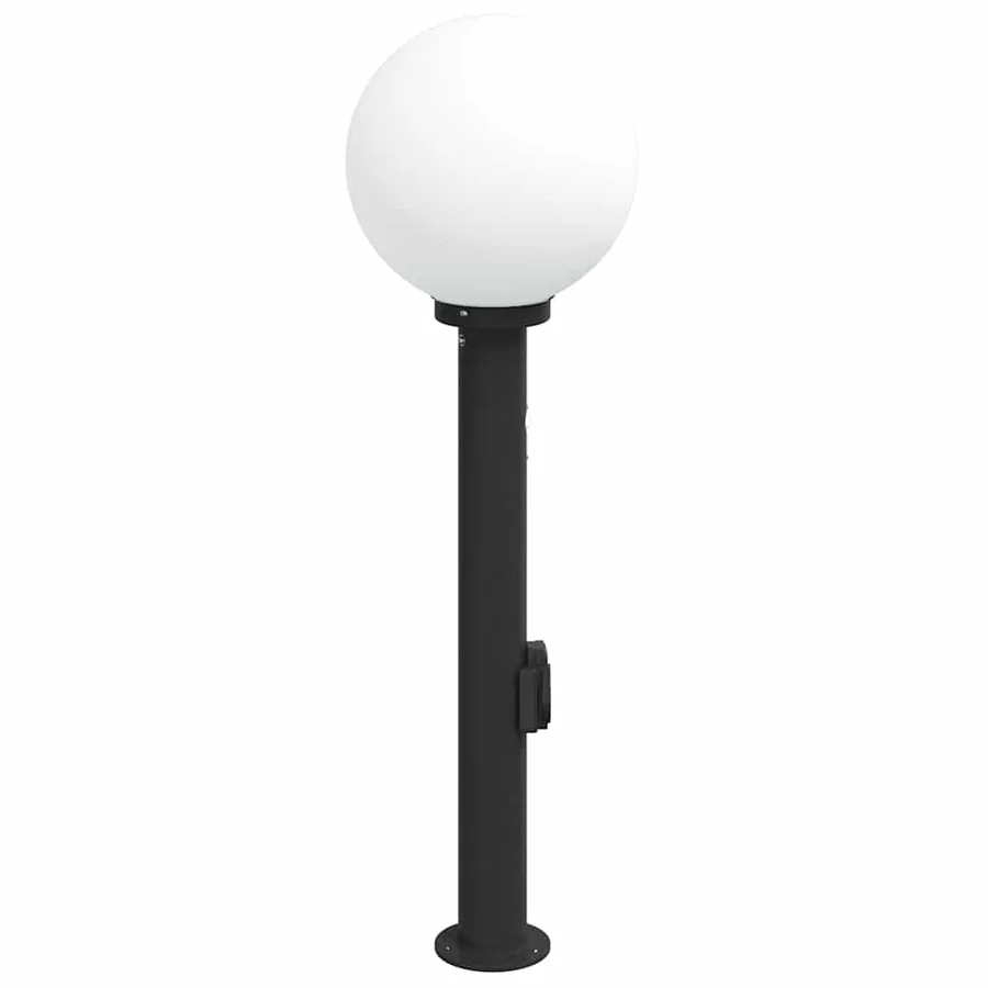 Borne lumineuse avec capteur et prise 80 cm Noir IP44 - 4
