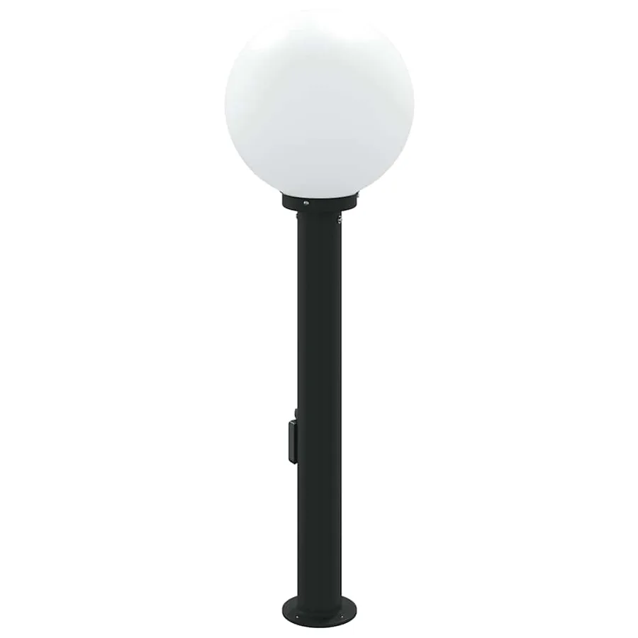 Borne lumineuse avec capteur et prise 80 cm Noir IP44 - 5