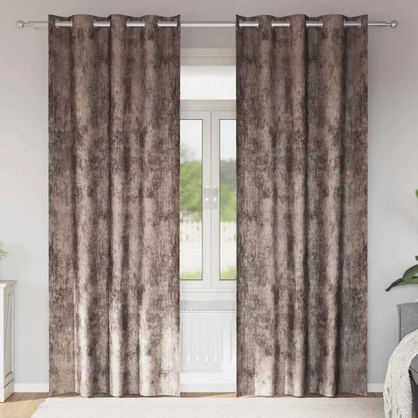 Rideaux en velours 2 pcs Cappuccino 245 x 140 cm Velours