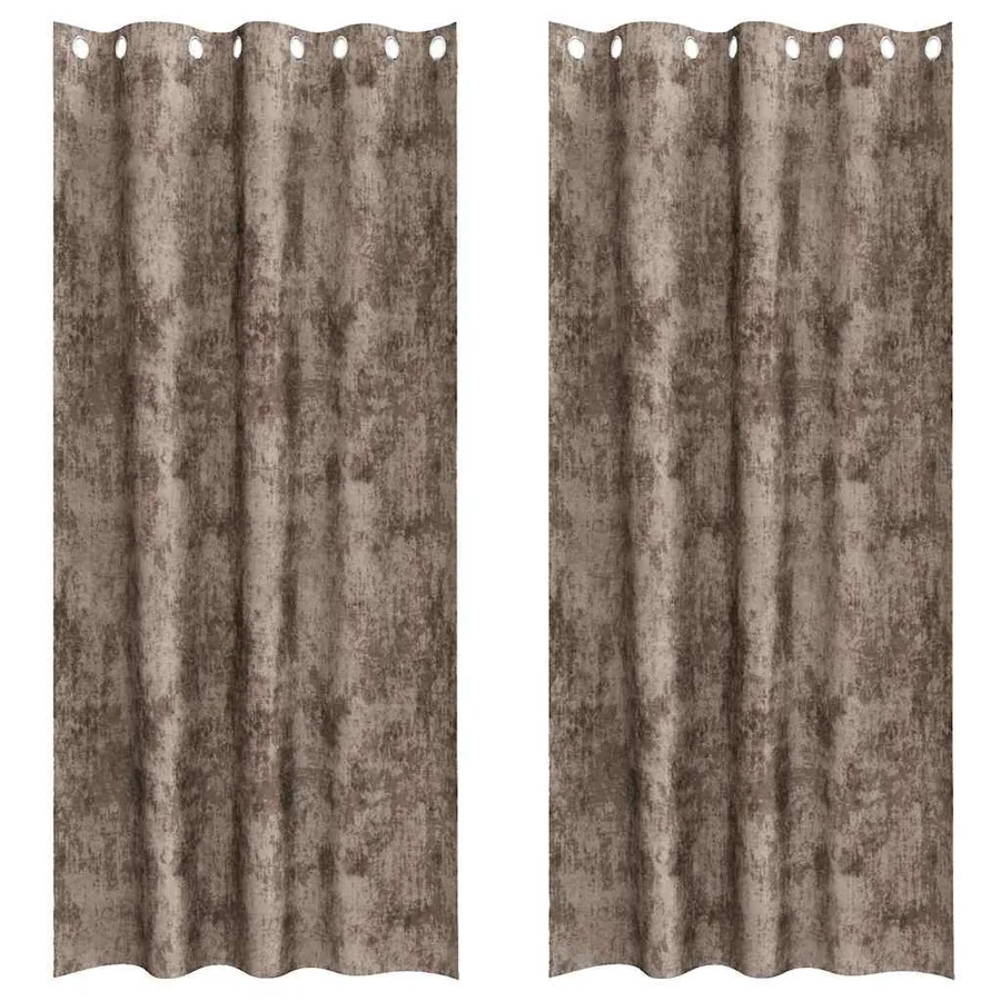 Rideaux en velours 2 pcs Cappuccino 245 x 140 cm Velours - 2