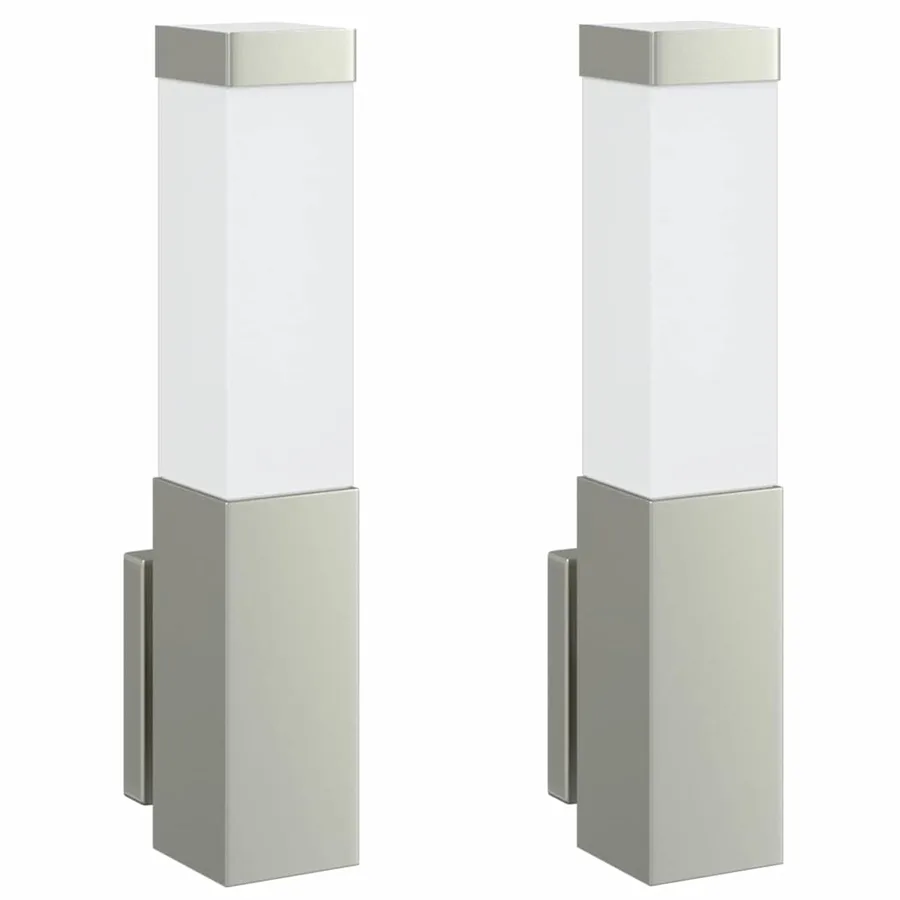 Applique Murale Extérieure 2 pcs Argenté 10.5 x 6 x 33 cm - 2