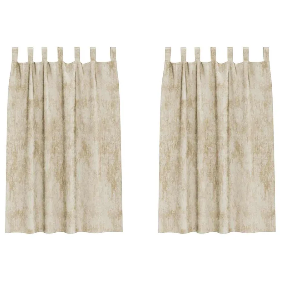Rideaux en velours 2 pcs Crème 175 x 140 cm Velours - 2