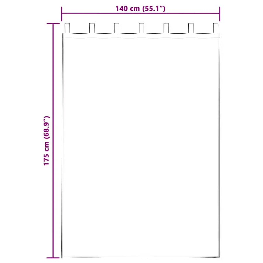 Rideaux en velours 2 pcs Marron 175 x 140 cm Velours - 8