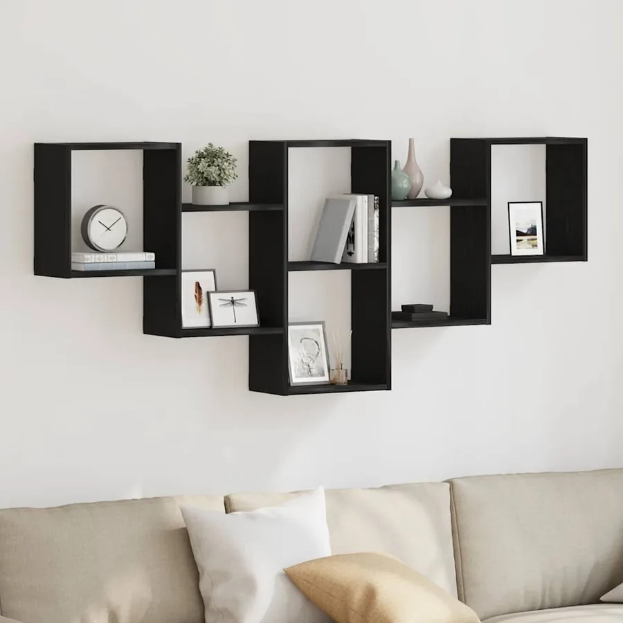 Étagère murale en chêne noir 159 x 18 x 66 cm bois d'ingénierie