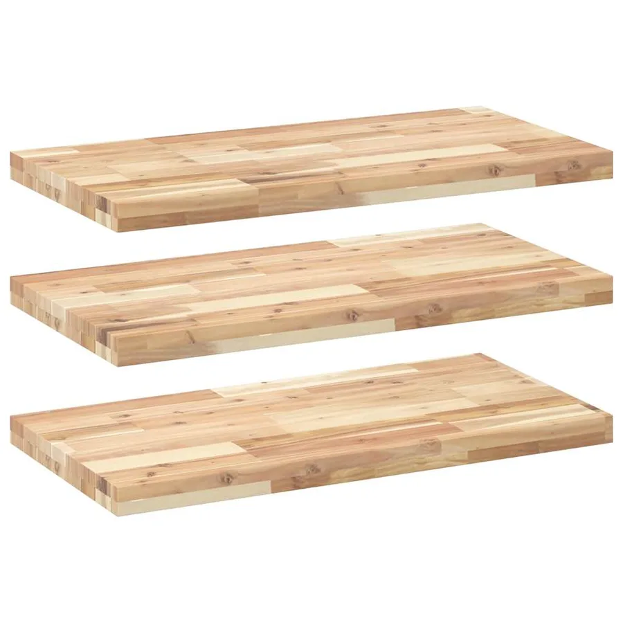Étagères flottantes 3 pcs 80x40x4 cm acacia massif non traité - 2