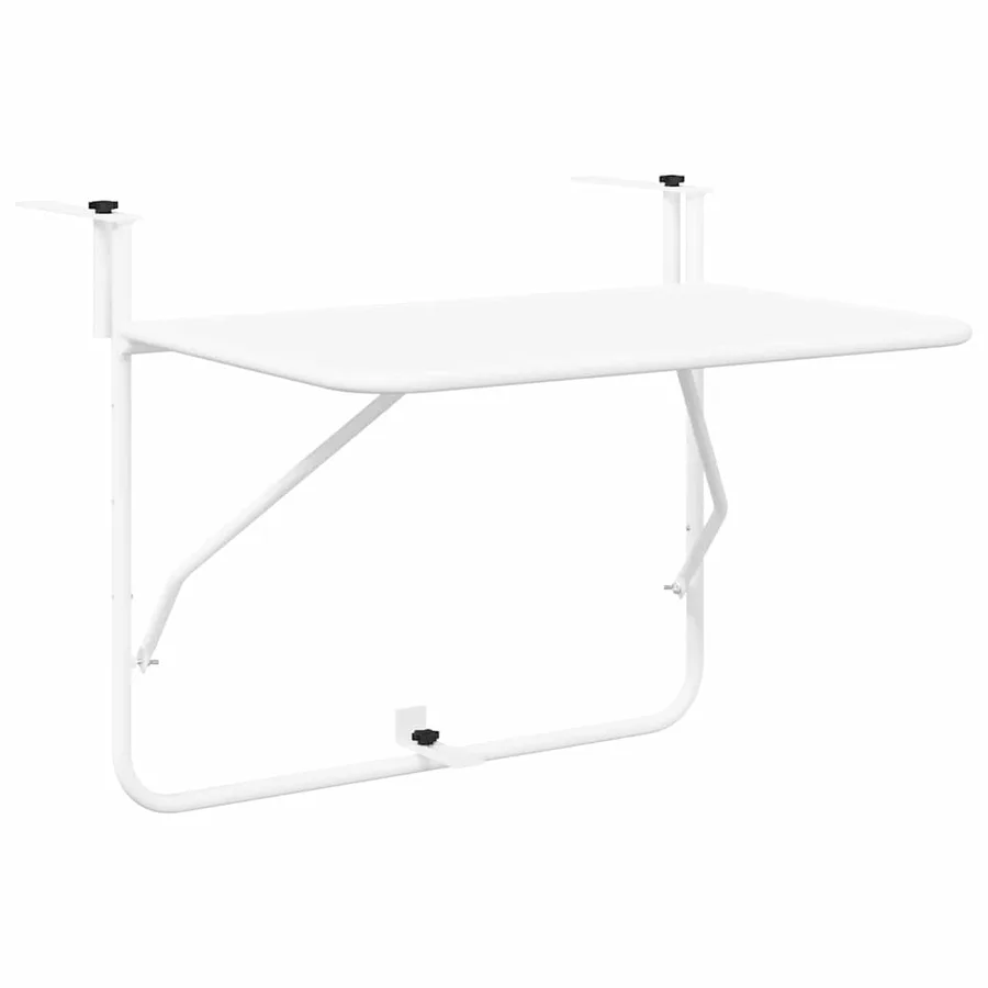 Table Suspendue de Balcon Blanc 60 x 39 x 65 cm Acier - 2