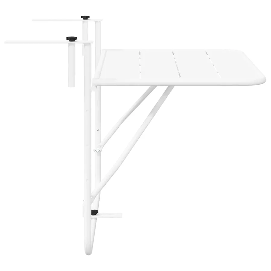 Table Suspendue de Balcon Blanc 60 x 39 x 65 cm Acier - 7