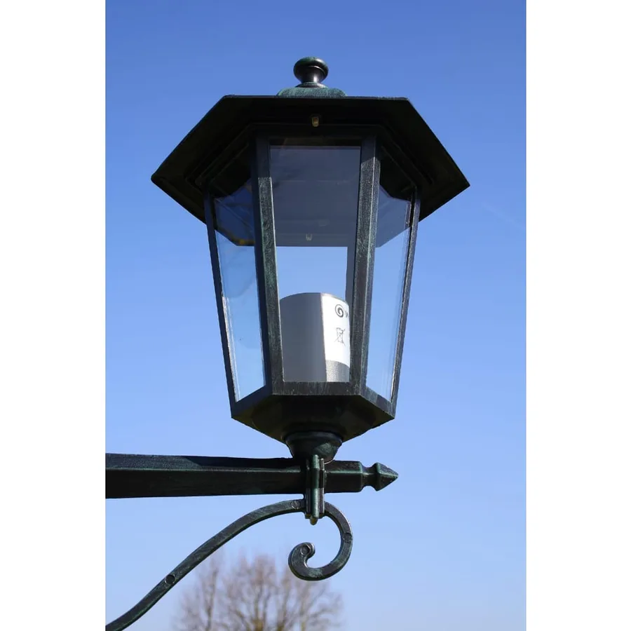 Lampadaire de jardin 2 bras 215 cm Vert foncé/Noir Aluminium - 3
