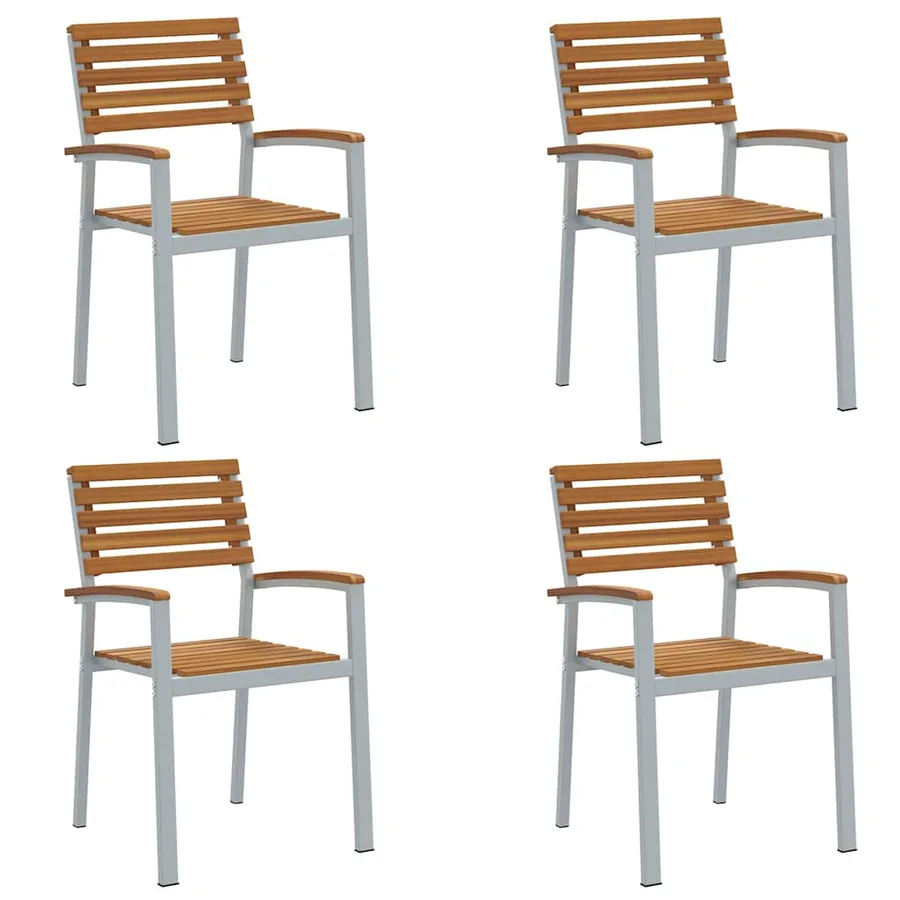 Chaise de jardin 4 pcs Marron 56 x 57 x 87 cm - 2