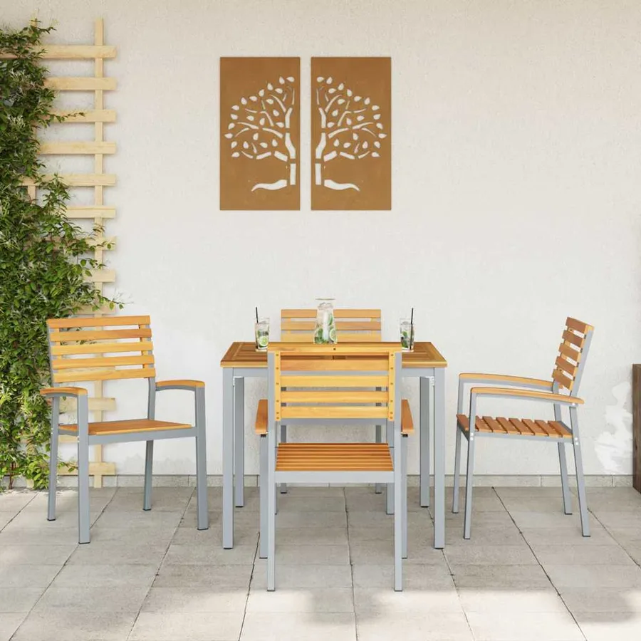 Chaise de jardin 4 pcs Marron 56 x 57 x 87 cm - 3