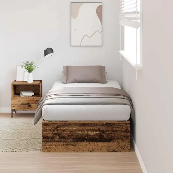 Cadre de lit avec rangement Bois Ancien 70 x 190 cm