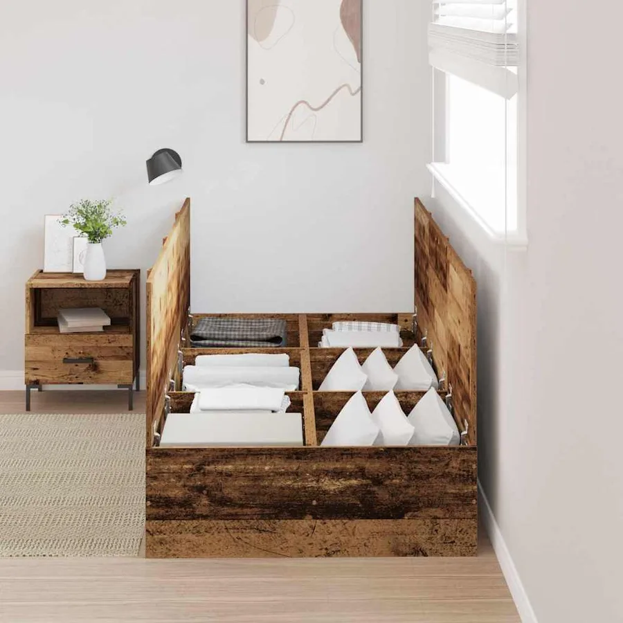 Cadre de lit avec rangement Bois Ancien 70 x 190 cm - 3