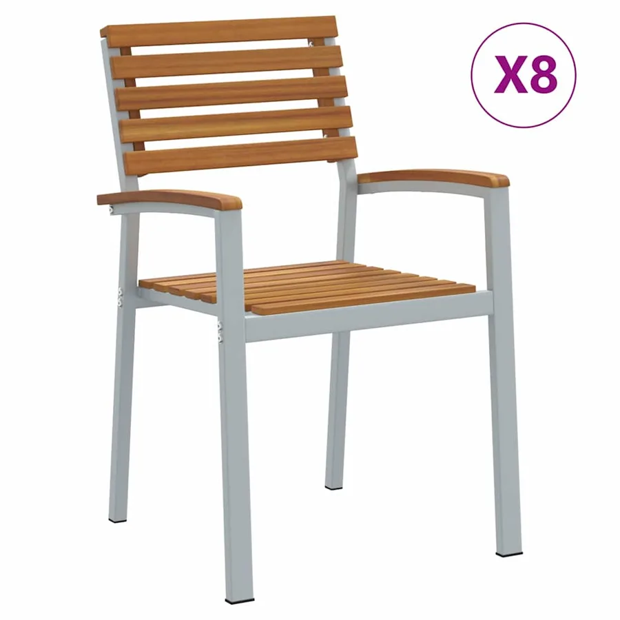 Chaise de jardin 8 pcs Marron 56 x 57 x 87 cm - 2