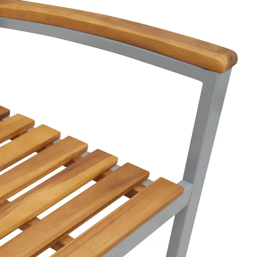 Ensemble de salle à manger pour jardin 5 pcs Gris - 10