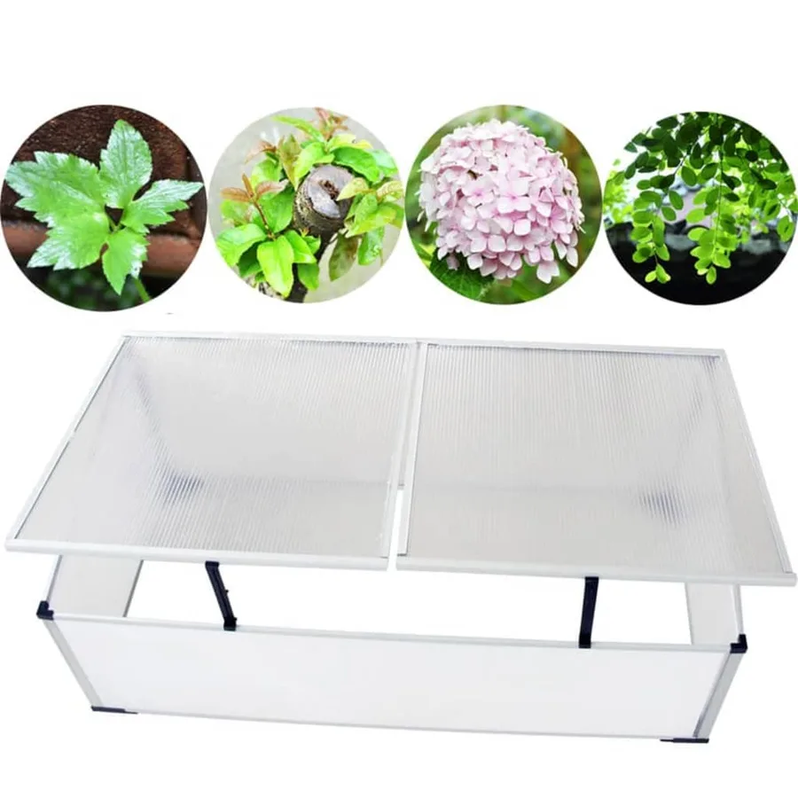 Cold frame greenhouse with 2 lids 110x55x41 cm - 6