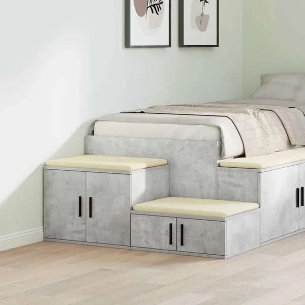 Armoire de rangement 2 pcs Gris béton 127 x 41 x 40 cm