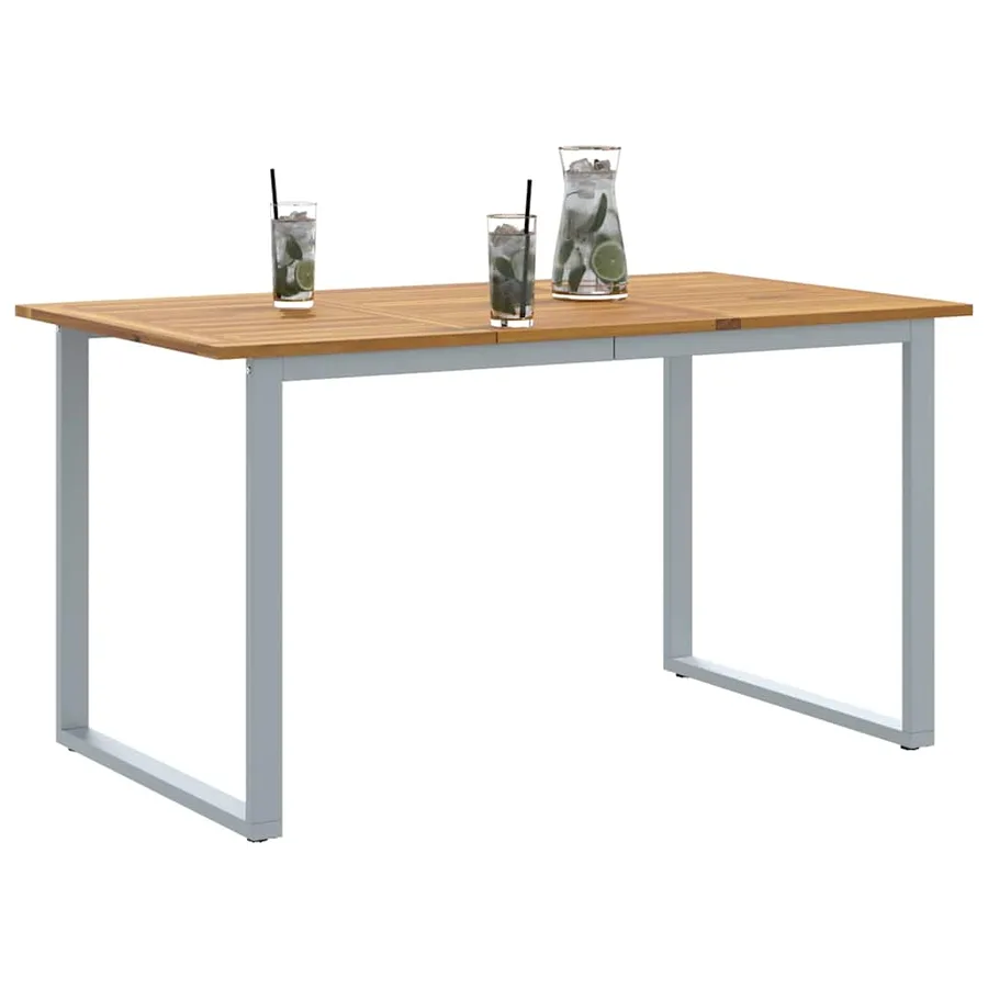 Table de Jardin Gris 140 x 80 x 75 cm Bois d'Acacia Massif - 3