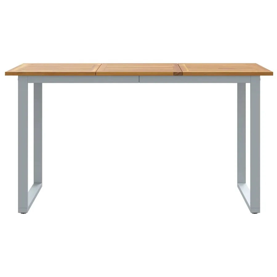 Table de Jardin Gris 140 x 80 x 75 cm Bois d'Acacia Massif - 5
