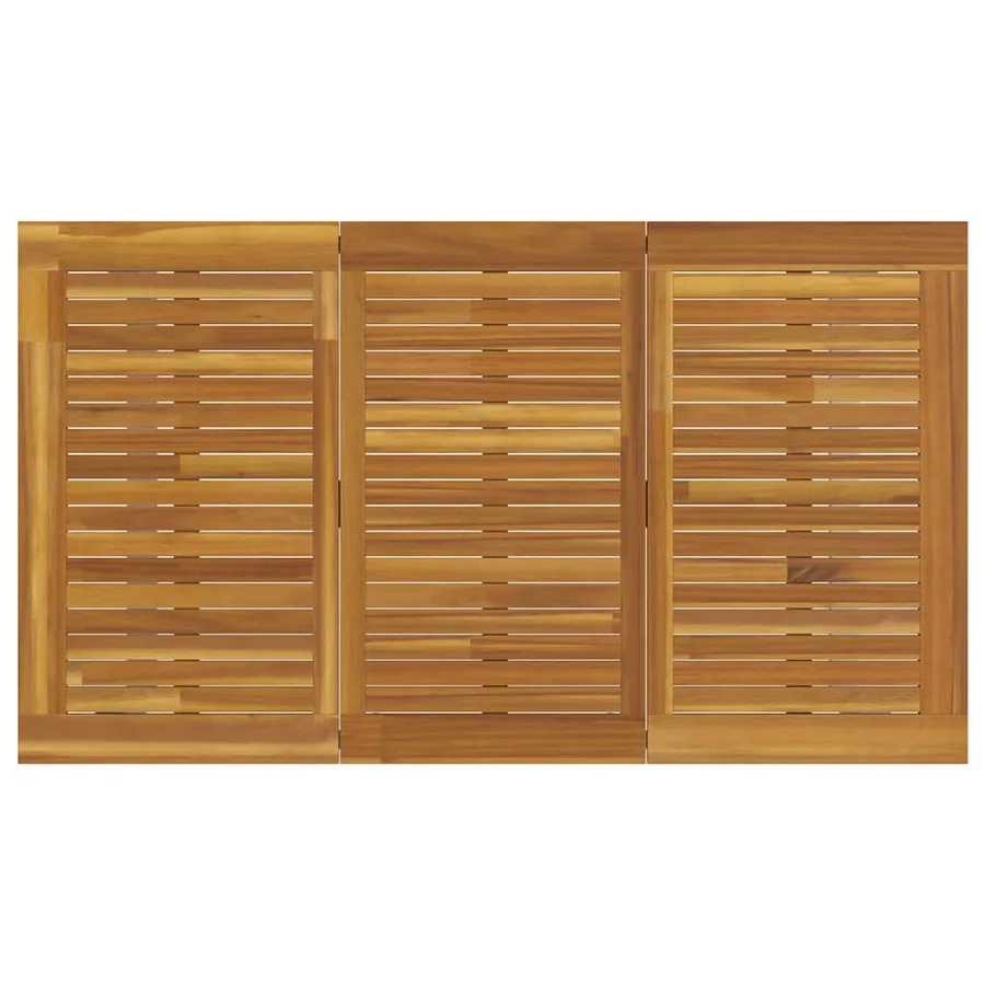 Table de Jardin Gris 140 x 80 x 75 cm Bois d'Acacia Massif - 7