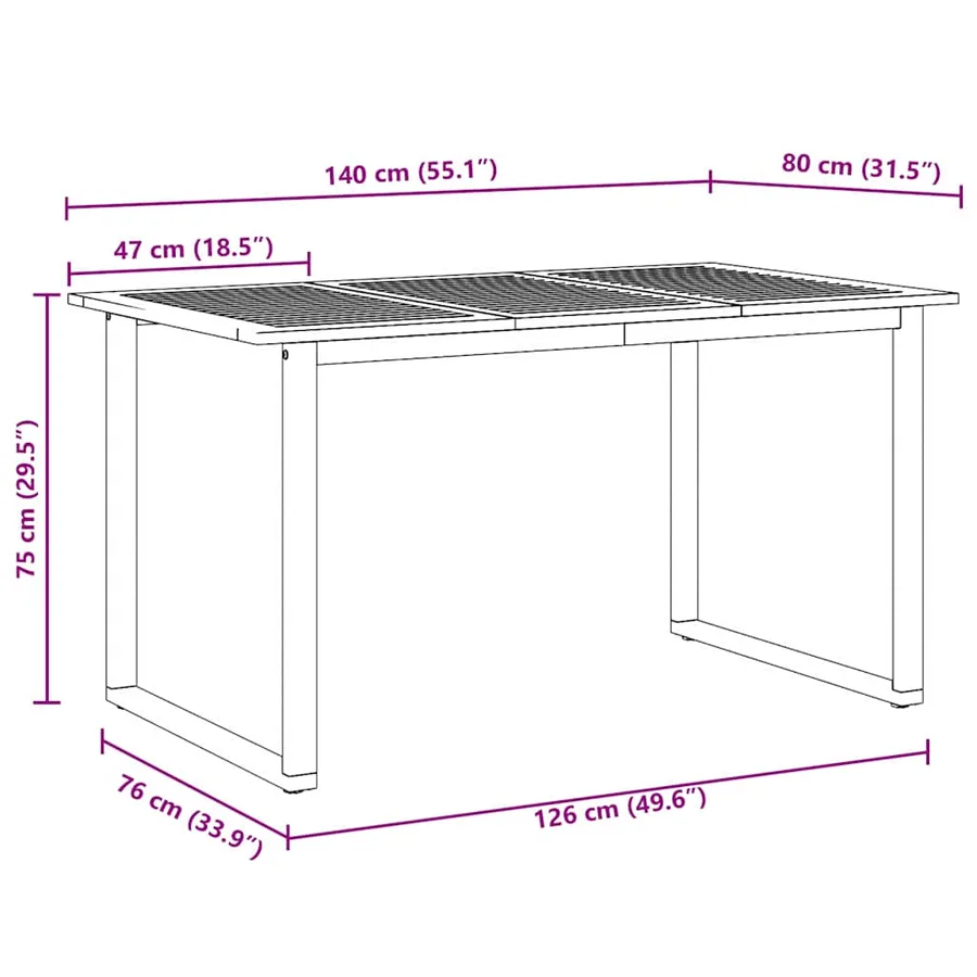 Ensemble de salle à manger pour jardin 7 pcs Gris - 11