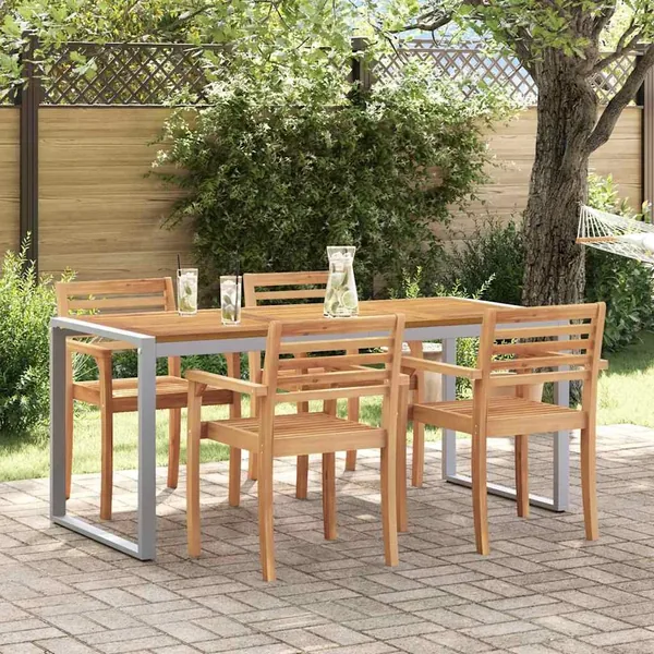 Table de Jardin Gris 180 x 90 x 75 cm Bois d'Acacia Massif
