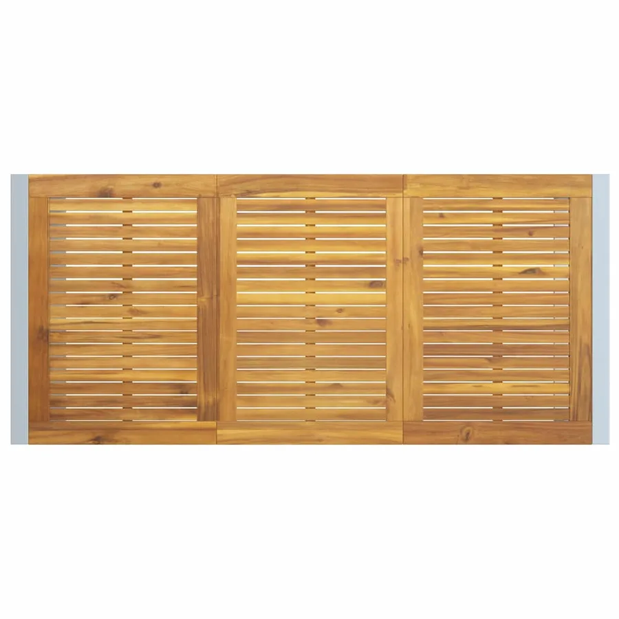 Table de Jardin Gris 180 x 90 x 75 cm Bois d'Acacia Massif - 7