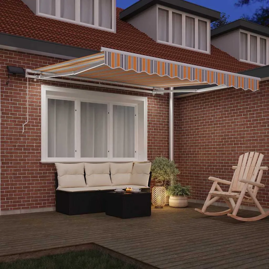 Auvent rétractable Multicolore 350 x 250 cm Tissu et Aluminium - 3