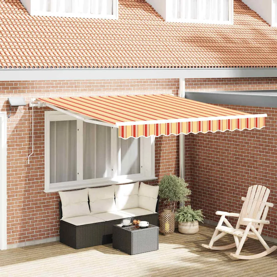 Auvent rétractable Jaune et Orange 350 x 250 cm
