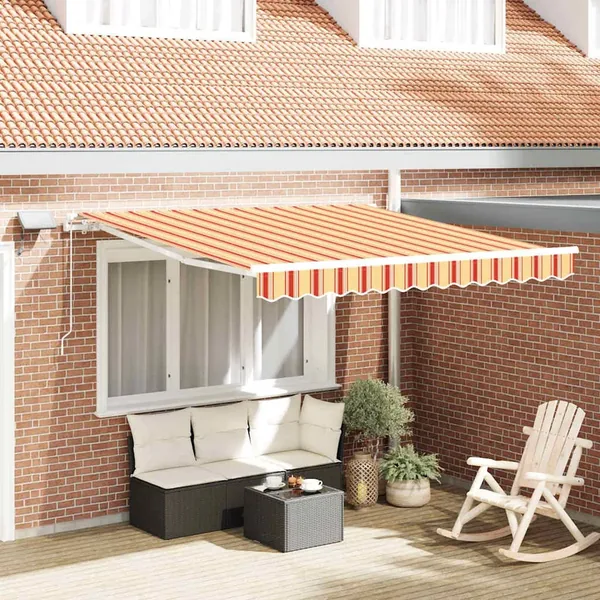 Auvent rétractable Jaune et Orange 300 x 250 cm