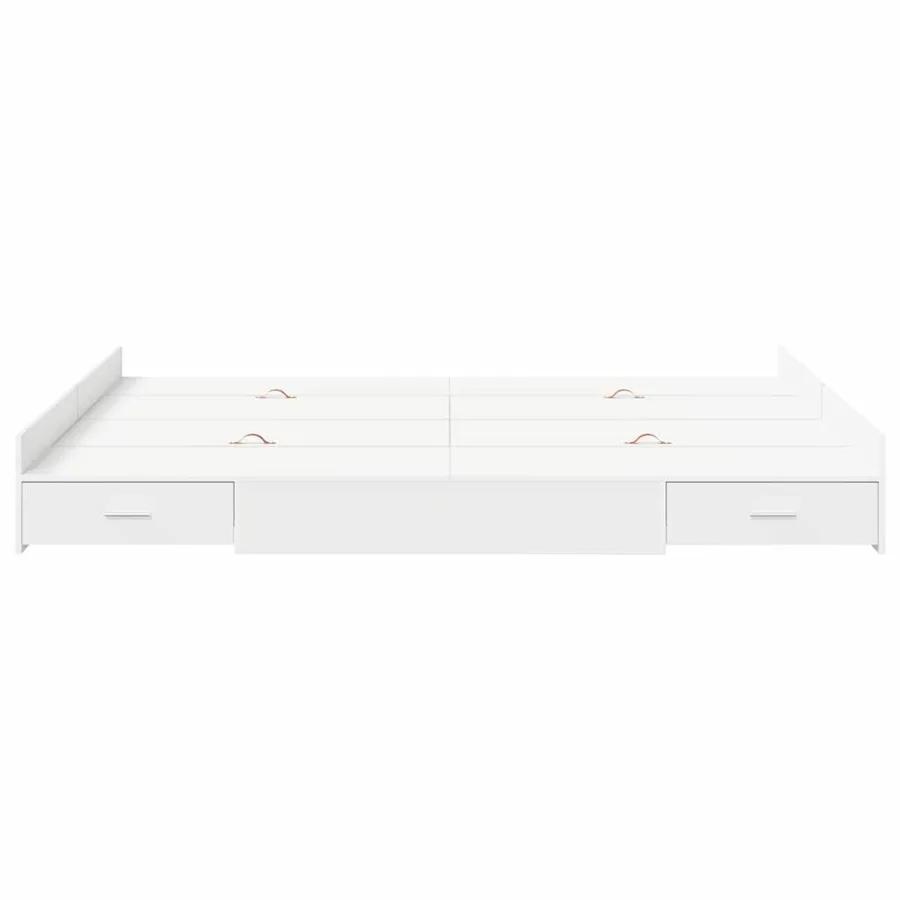 Cadre de lit avec rangement avec tête de lit Blanc 140 x 190 cm - 5