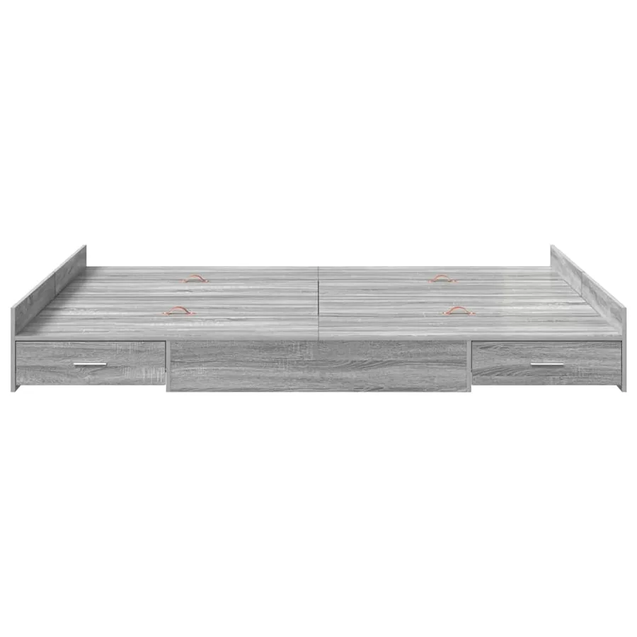 Cadre de lit avec rangement Gris Sonoma 140 x 190 cm - 5