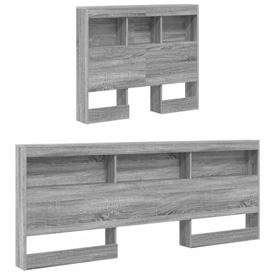 Tête de lit de rangement Gris Sonoma 80 cm Bois d'ingénierie - 5