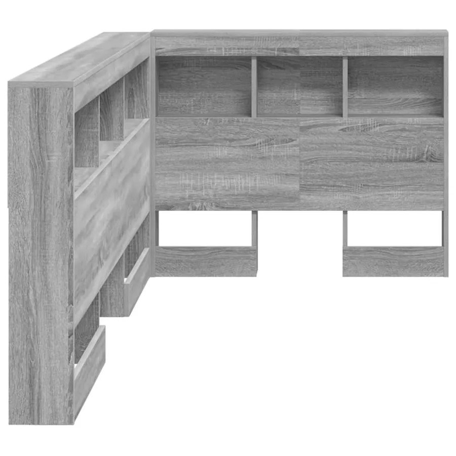 Tête de lit de rangement Gris Sonoma 80 cm Bois d'ingénierie - 7