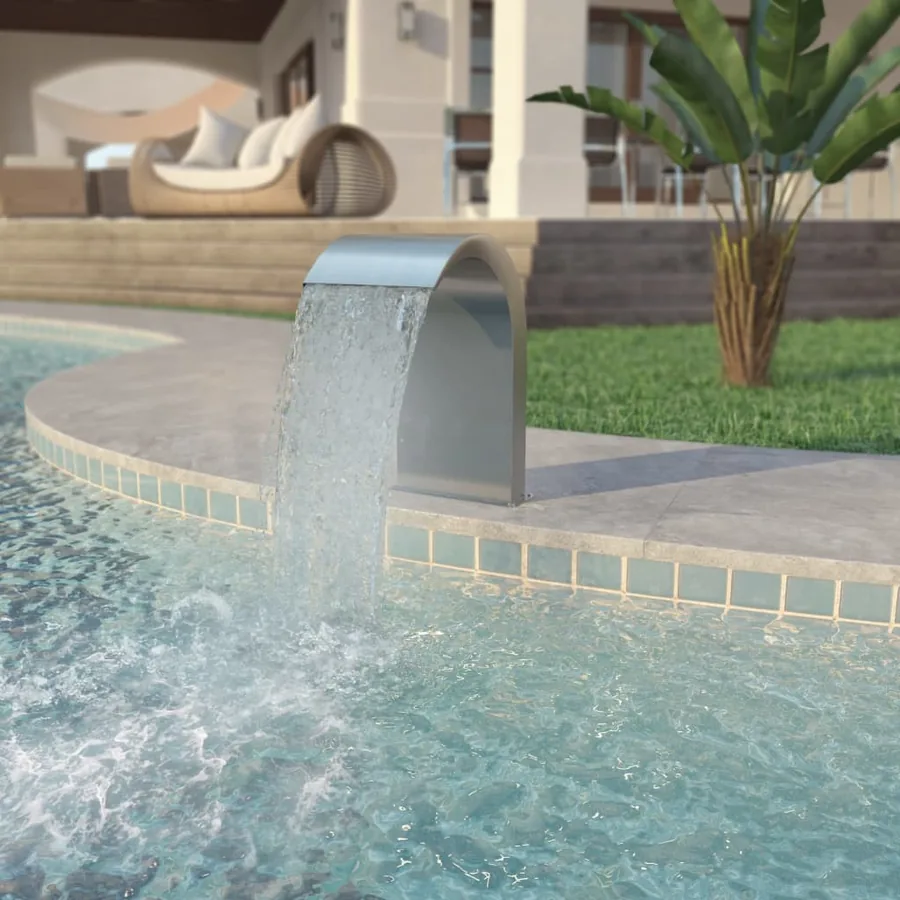 Fontaine d'étang Acier inoxydable 45 x 30 x 65 cm Argenté