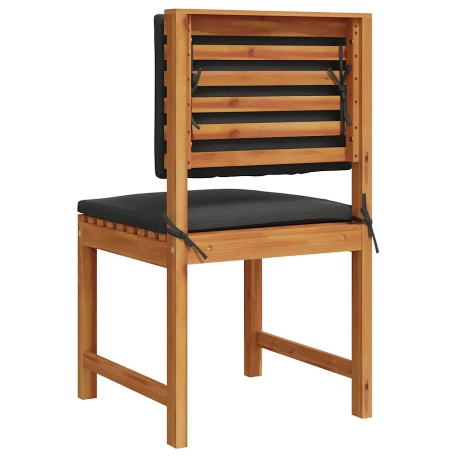 Chaise de jardin avec coussin 2 pcs Marron Bois d'acacia massif - 6