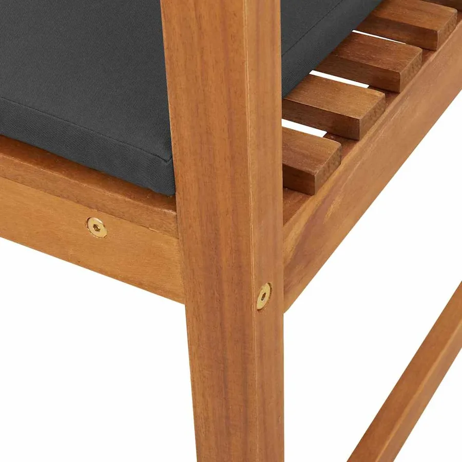 Chaise de jardin avec coussin 2 pcs Marron Bois d'acacia massif - 8