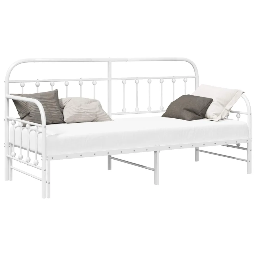 Cadre de lit de jour Blanc 75 x 190 cm Acier enduit de poudre - 2