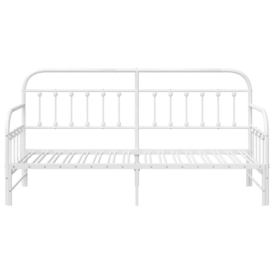 Cadre de lit de jour Blanc 75 x 190 cm Acier enduit de poudre - 5