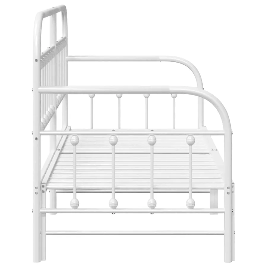 Cadre de lit de jour Blanc 75 x 190 cm Acier enduit de poudre - 6