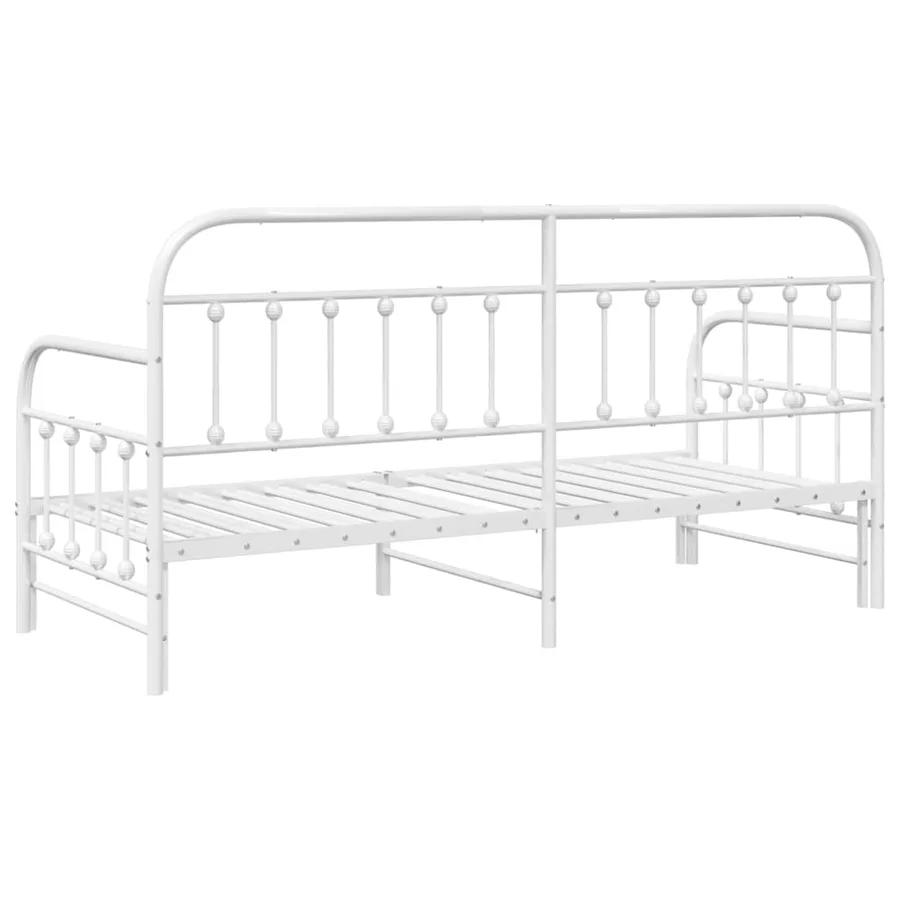 Cadre de lit de jour Blanc 75 x 190 cm Acier enduit de poudre - 7